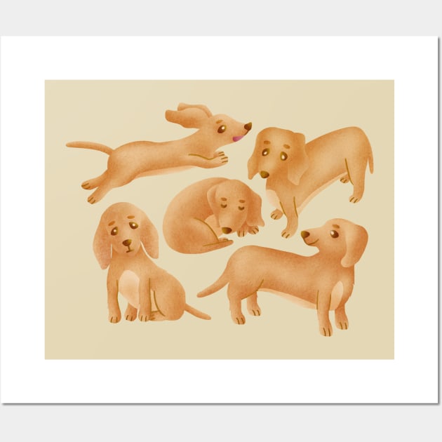 Dachshund.(Wiener dog). Wall Art by CleanRain3675